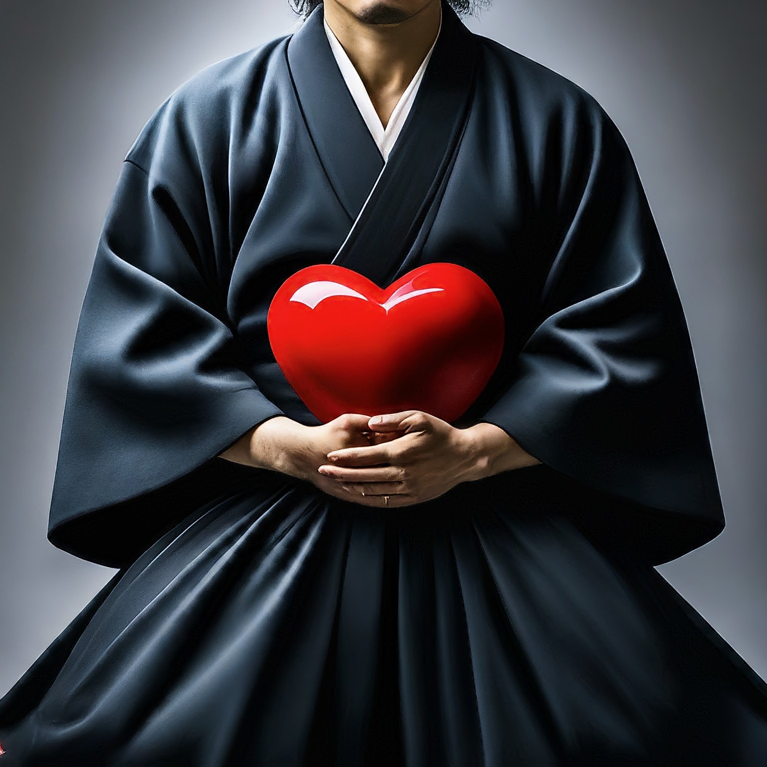 Aikido practitioner holding a heart